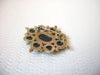 Retro 1970s Black Flower Rhinestone Brooch Pin 111120