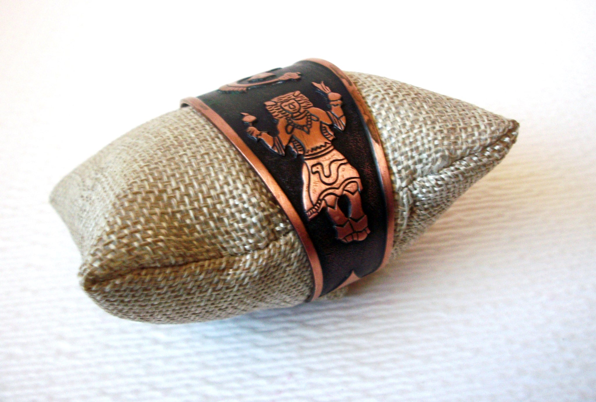 Vintage Solid Copper Ethnic Cuff Bracelet 111120