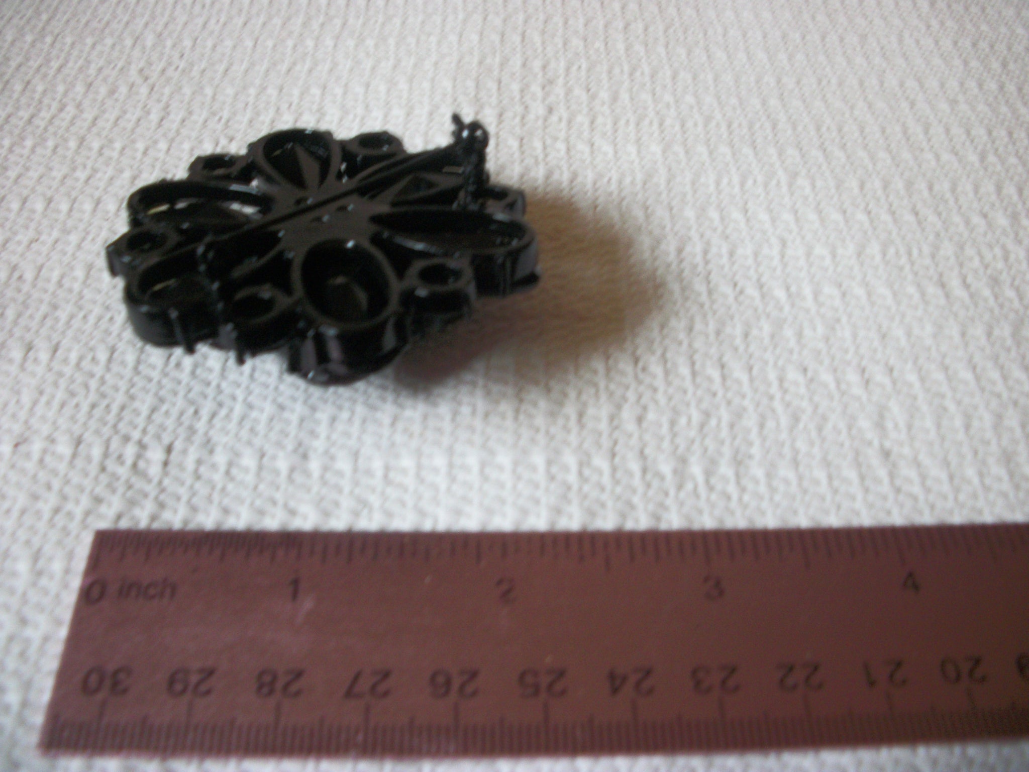 Retro Massive Black Purple Flower Brooch 42720