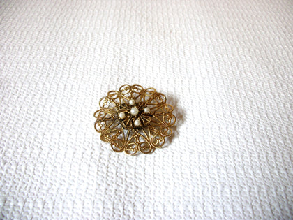 Vintage Pearl Scroll Work Brooch 42720