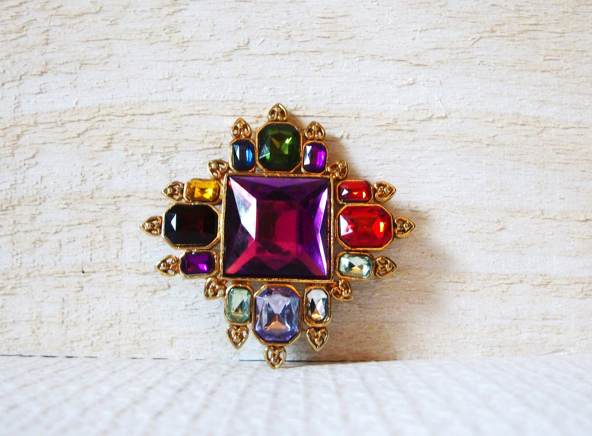 Retro Maltese Bejeweled Colorful Brooch 42720