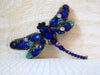 Retro Massive Blue Sparkling Dragonfly Brooch 42620