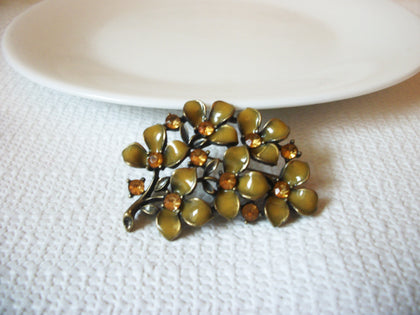 Vintage Floral Rhinestones Brooch 42720