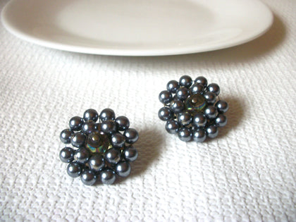 JAPAN Vintage Silver Cluster Earrings 42720