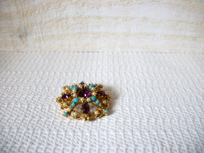 Vintage Victorian Rhinestones Pearl Brooch 42820