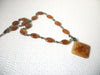 Vintage Amber Turquoise Lucite Necklace 111220