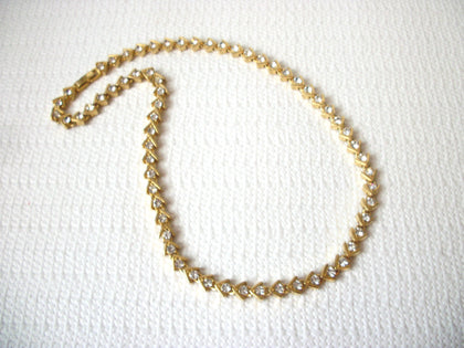 Vintage 1950s Clear Rhinestones Necklace 70616
