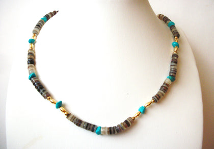 Vintage Southwestern Glass Stones Necklace 70616