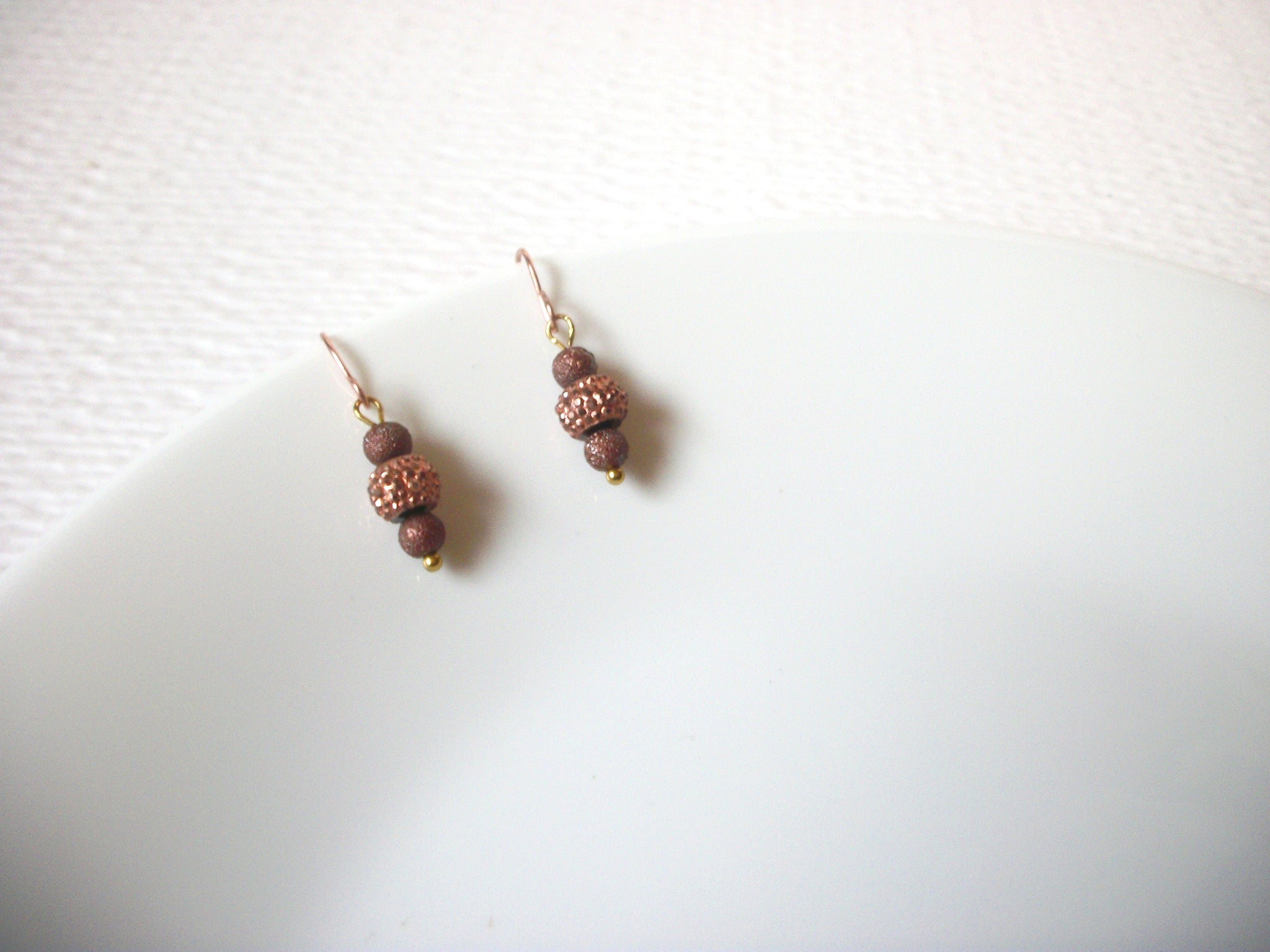 Vintage Small Copper Earrings 111220