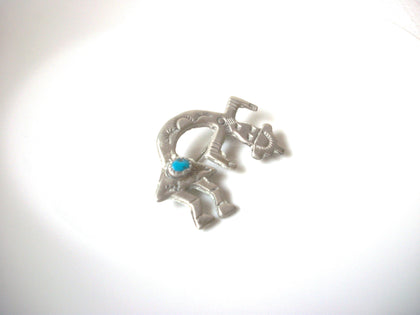 Vintage Ethnic Pewter Dancer Brooch Pin 111320