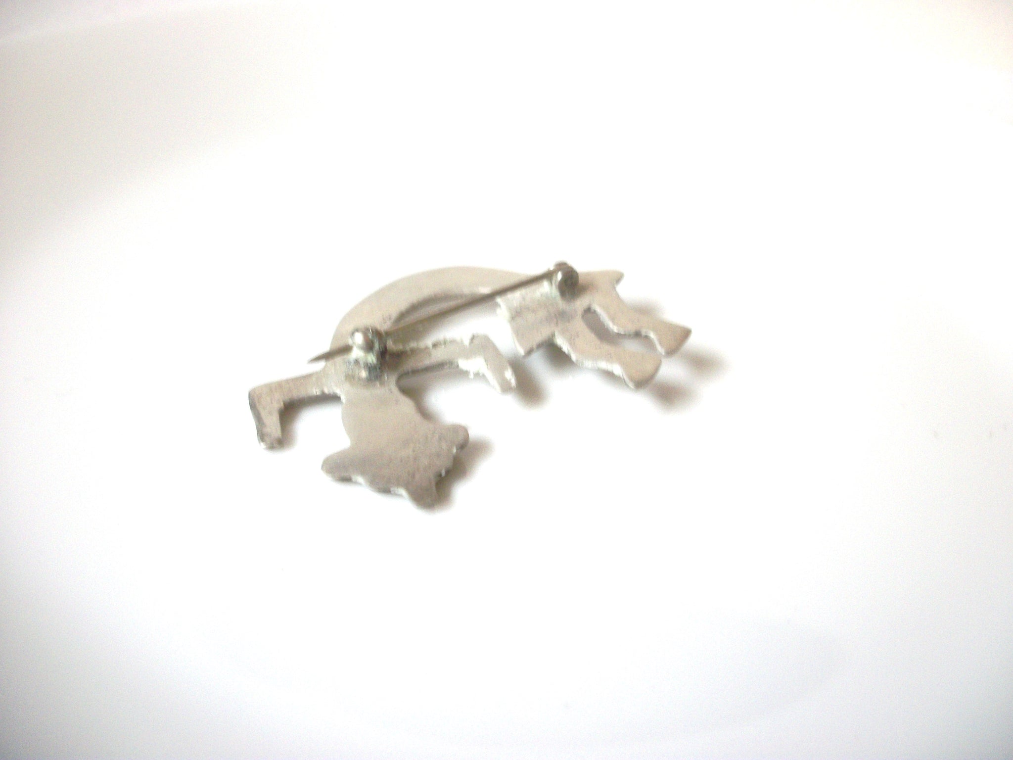 Vintage Ethnic Pewter Dancer Brooch Pin 111320
