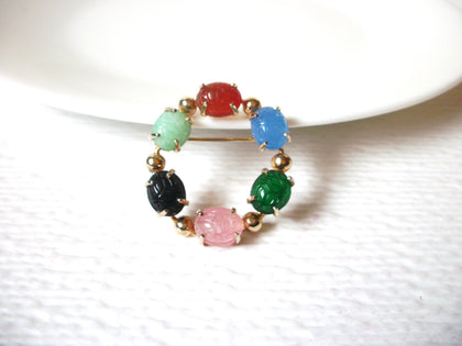 Vintage Scarab Plastic Brooch Pin 111320