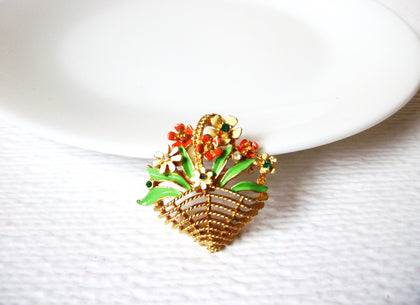 Vintage Rhinestone Floral Brooch Pin 111320