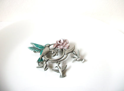 Vintage Spoontiques Hummingbird Brooch Pin 111420