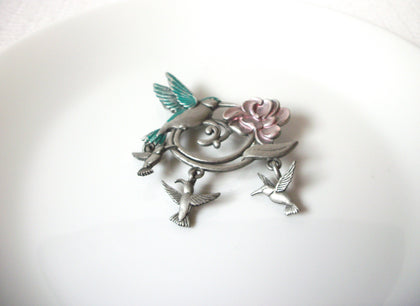Vintage Spoontiques Hummingbird Brooch Pin 111420