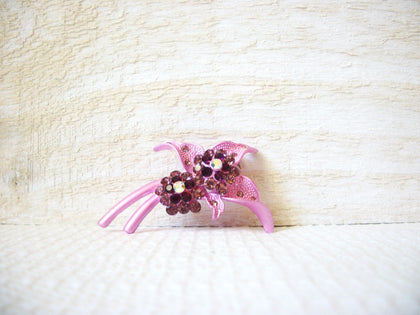 Vintage Pink Rhinestones Brooch 43020