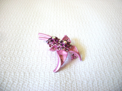 Vintage Pink Rhinestones Brooch 43020