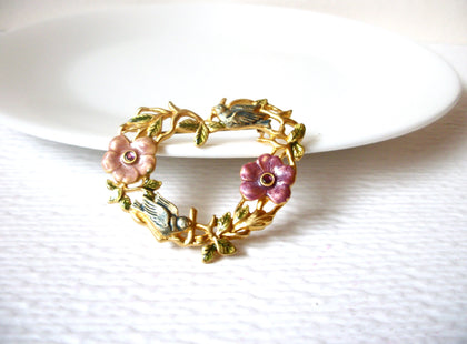 Vintage KC Floral Flower Wreath Brooch Pin 111320
