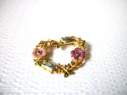 Vintage KC Floral Flower Wreath Brooch Pin 111320