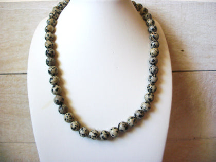 Vintage Speckled Pottery Stones Necklace 42920