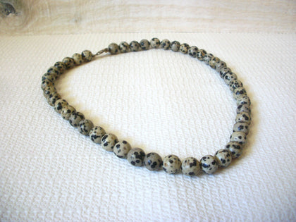 Vintage Speckled Pottery Stones Necklace 42920