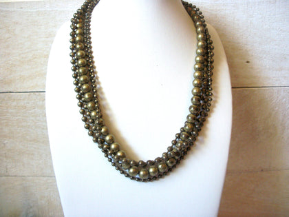 Vintage Oxidized Brass Necklace 42920
