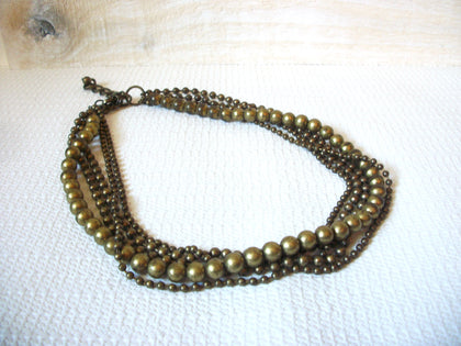 Vintage Oxidized Brass Necklace 42920