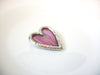 Vintage 1950s Frosted Glass Heart Brooch Pin 111320