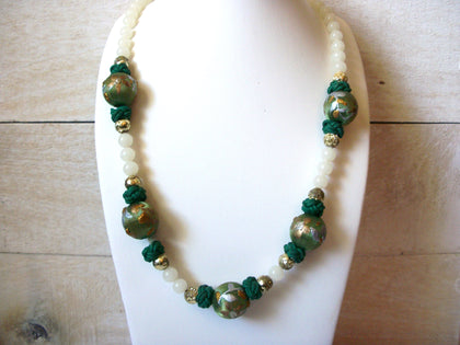 Vintage Victorian Silk Beads Quartz Necklace 50120