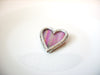 Vintage 1950s Frosted Glass Heart Brooch Pin 111320