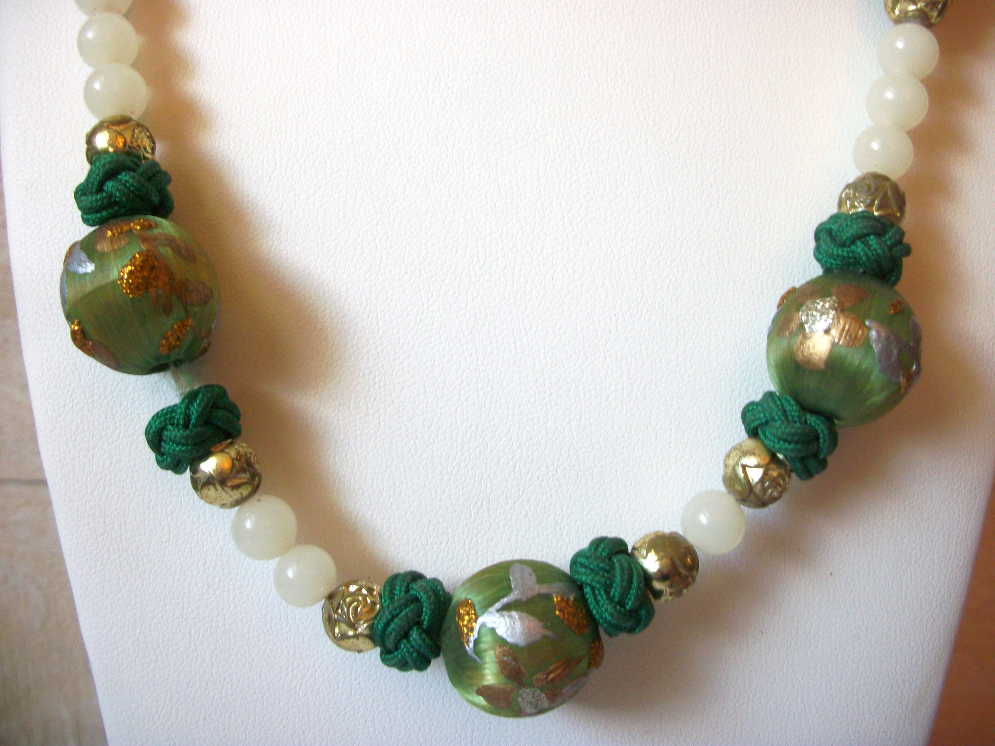 Vintage Victorian Silk Beads Quartz Necklace 50120