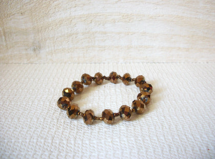 Retro Copper Tone Czech Glass Bracelet 42920