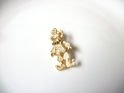 Vintage Clear Rhinestones Harlequin Pin 80217