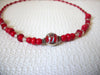 Vintage Red Glass Necklace 42920