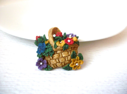 Vintage Flower Basket Brooch Pin 111320