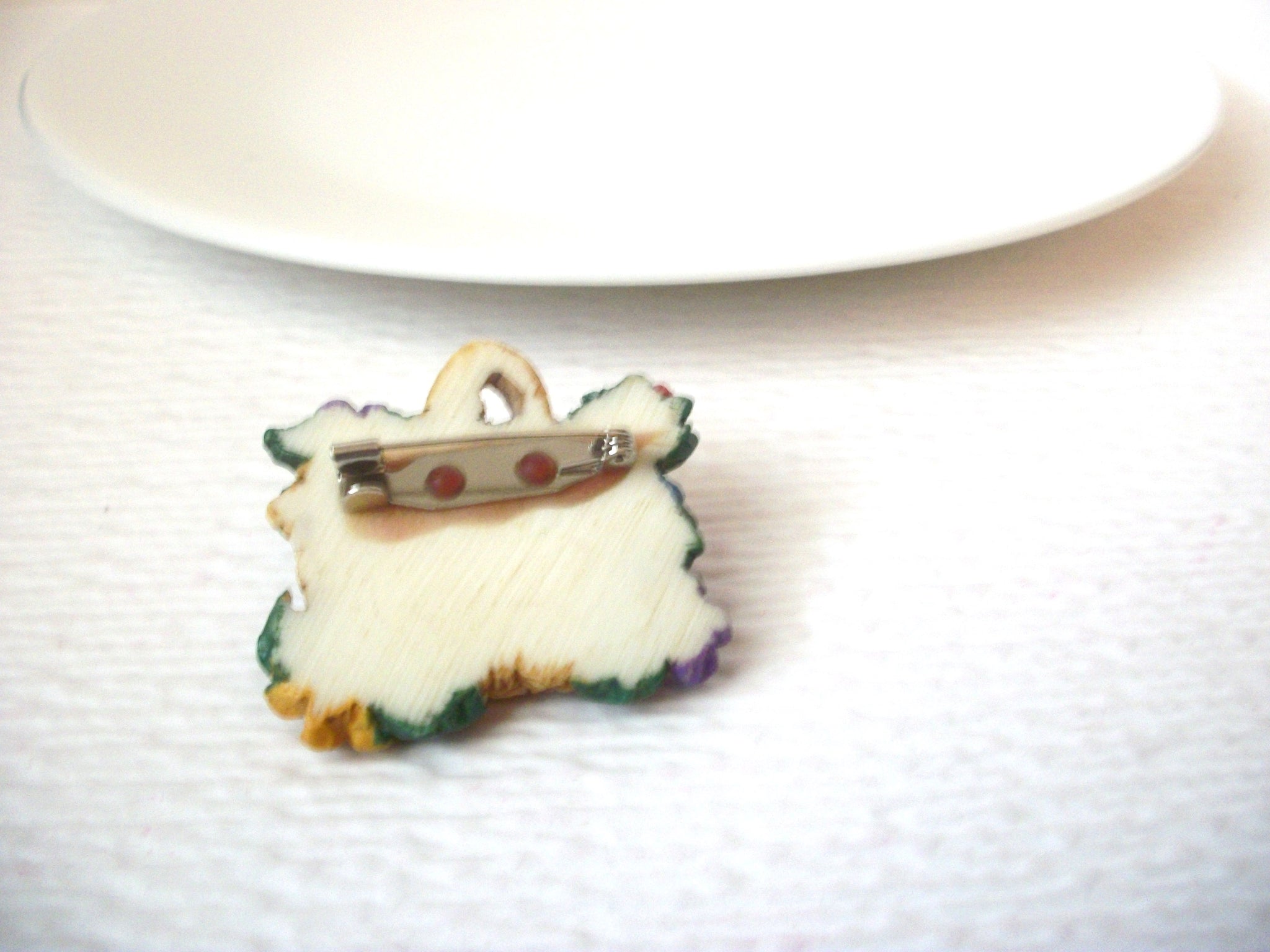Vintage Flower Basket Brooch Pin 111320