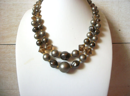 JAPAN Taupe Amber Glass Necklace 42030
