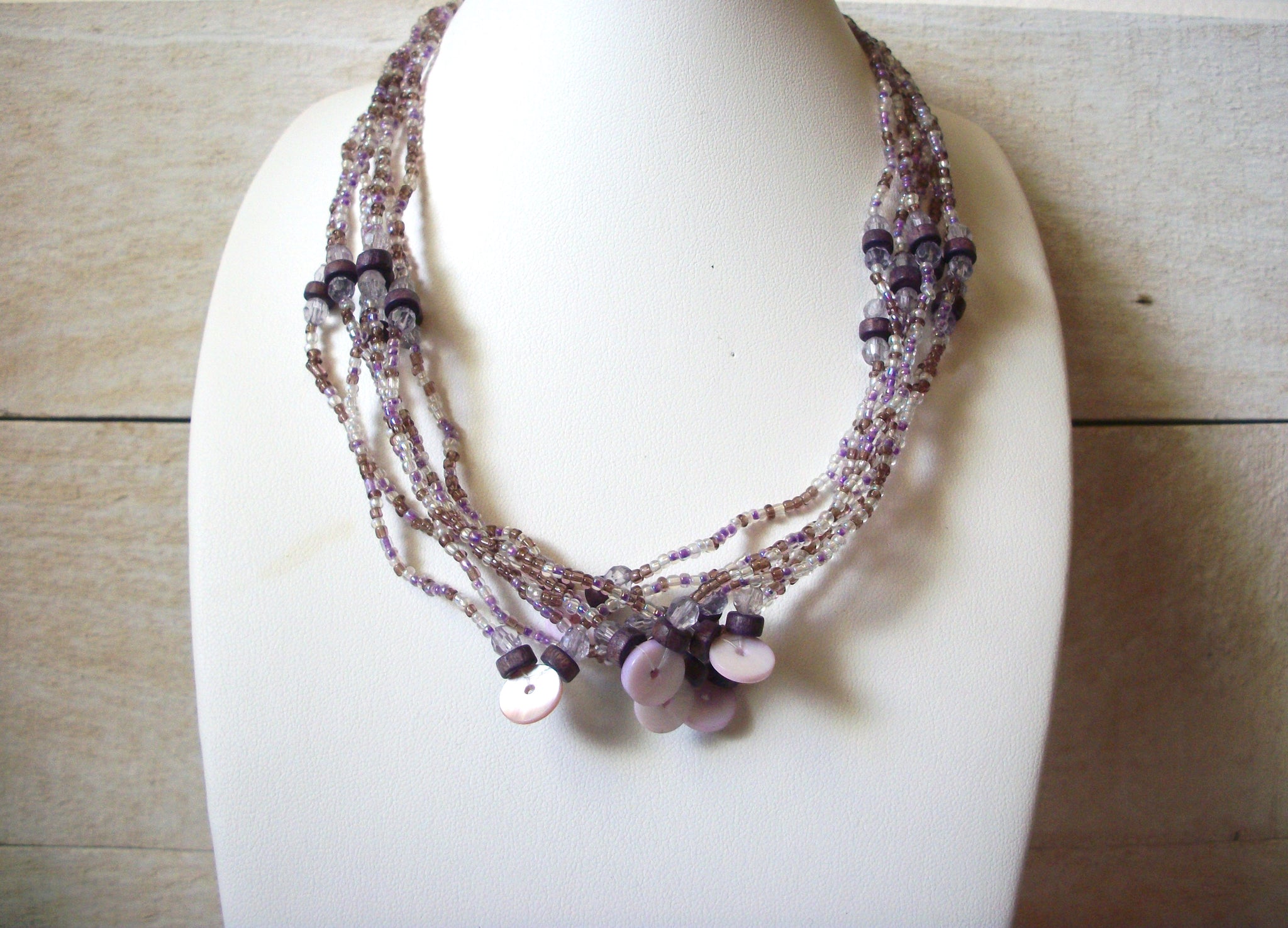 Vintage Glass Shell Necklace 43020