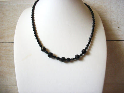 Retro Black Glass Necklace 43020