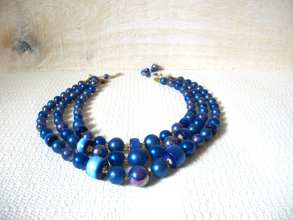 JAPAN 1940s Blue Lucite Necklace 43020