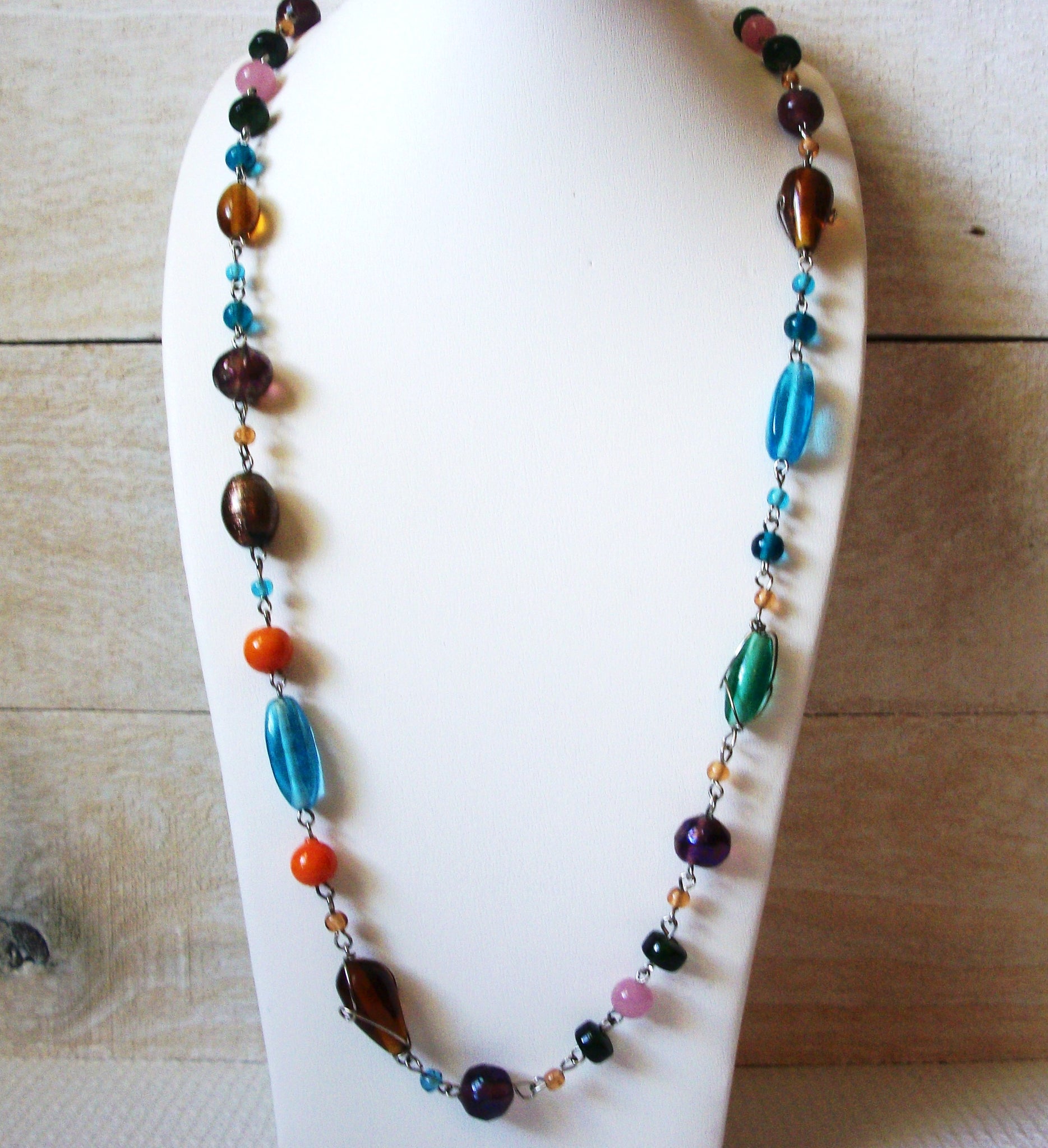 Colorful Vintage Glass Necklace 43020
