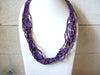 Retro Purple Red Clear Glass Necklace 43020