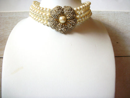 Vintage Faux Pearls Choker Necklace 50120
