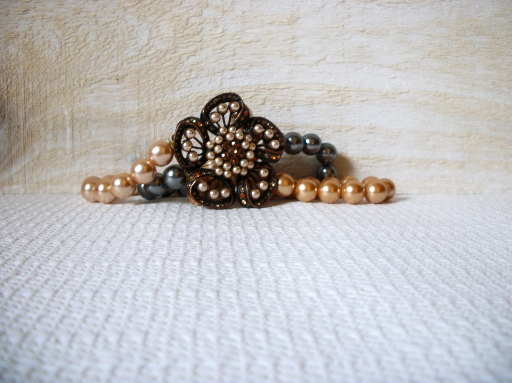 Vintage Floral Glass Beads Bracelet 50120