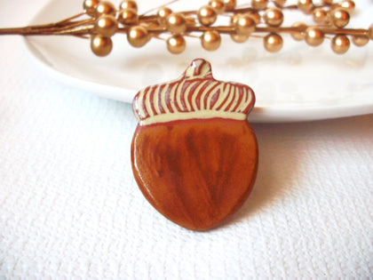Vintage Peruvian Clay Acorn Brooch 41517