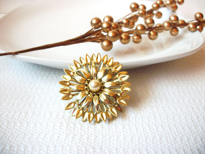 Vintage Floral Faux Pearl Brooch Pin 41517