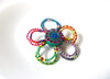 Vintage Larger Glass Beads Flower Brooch Pin 111420