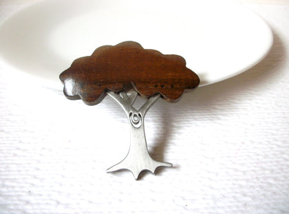 Vintage Tree Wood Brooch Pin 111420