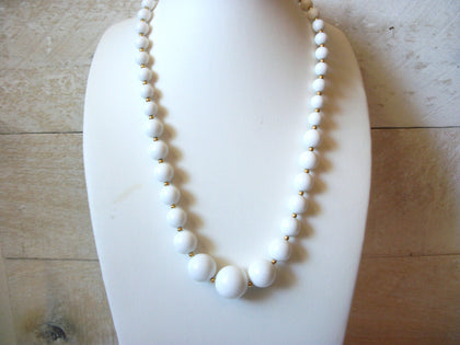 Retro White Lucite Necklace 50220