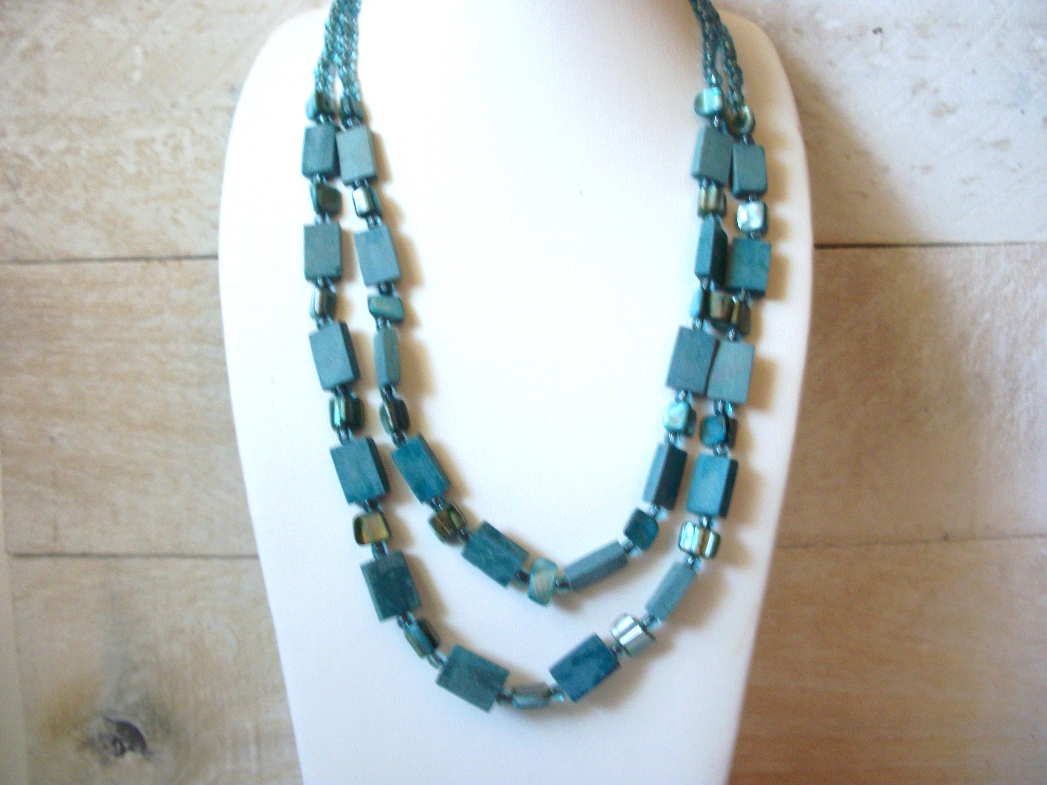 Vintage Turquoise Green Stones Necklace 50220